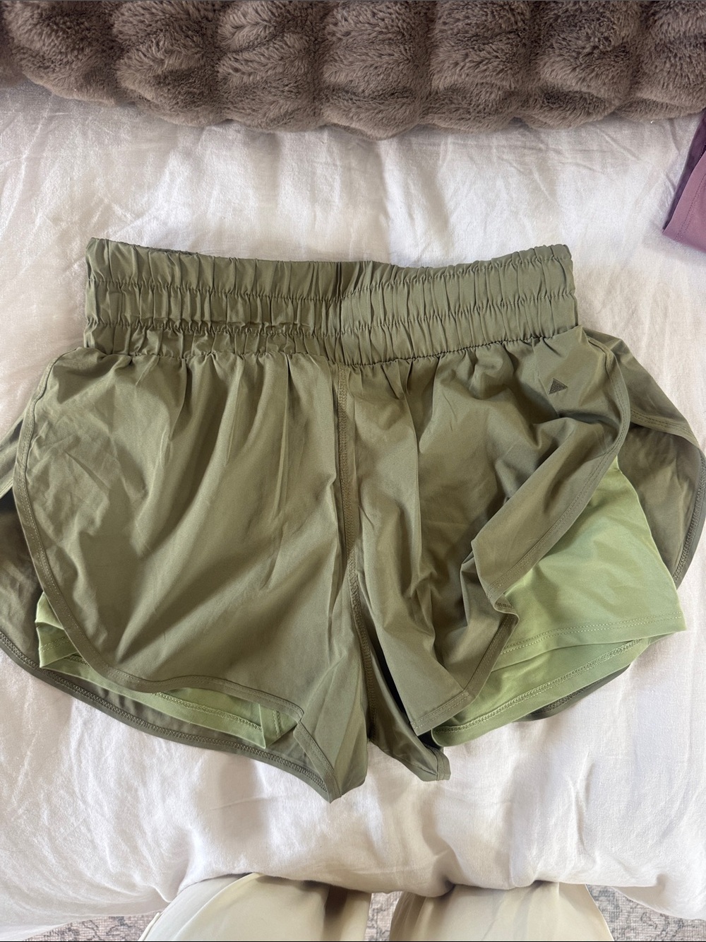Vitality Breeze Olive Green Women's Athletic Shorts